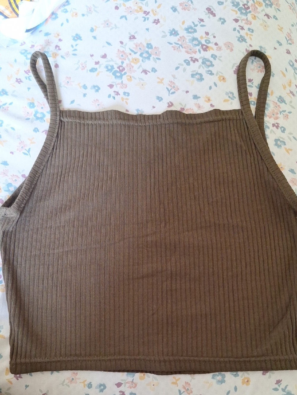 Women's Black and Brown Ribbed Tank Tops